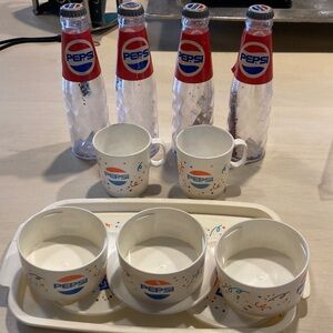Pepsi Logo Mug and Tray Set - White and Blue
